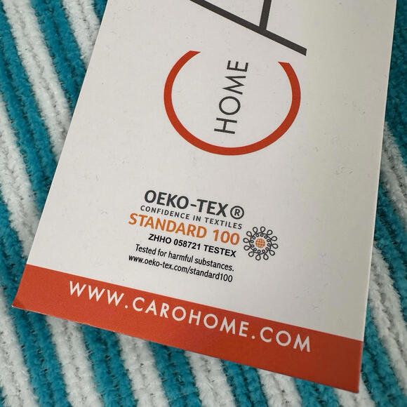 Caro Home Beach Towel Pego Turquoise Striped 36"x68" All Cotton NWT - Picture 5 of 5